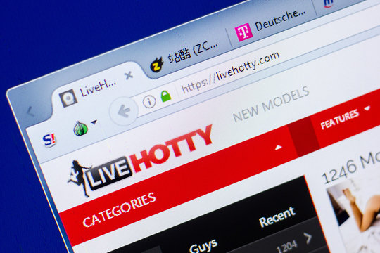 Ryazan, Russia - May 20, 2018: Homepage of LiveHotty website on the display of PC, url - LiveHotty.com.