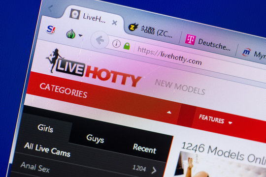 Ryazan, Russia - May 20, 2018: Homepage of LiveHotty website on the display of PC, url - LiveHotty.com.