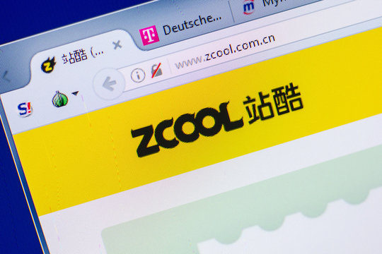 Ryazan, Russia - May 20, 2018: Homepage of Zcool website on the display of PC, url - Zcool.com.cn.