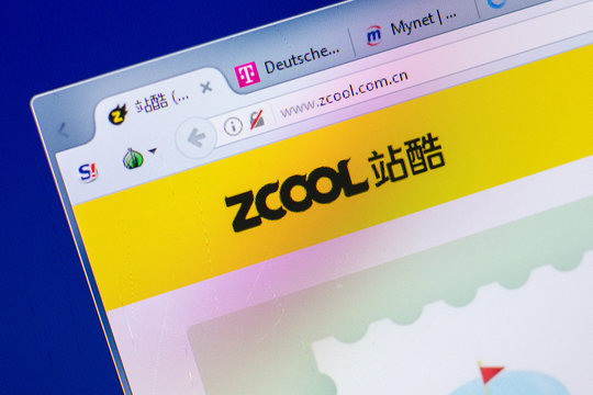 Ryazan, Russia - May 20, 2018: Homepage of Zcool website on the display of PC, url - Zcool.com.cn.