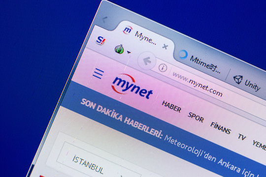 Ryazan, Russia - May 20, 2018: Homepage of Mynet website on the display of PC, url - Mynet.com.
