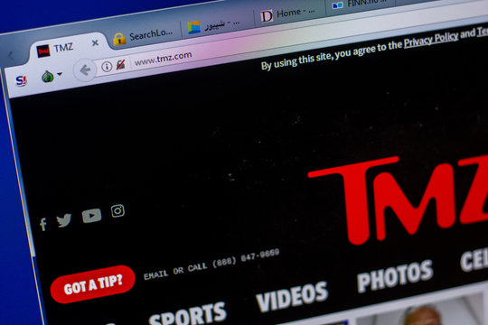 Ryazan, Russia - May 20, 2018: Homepage of TMZ website on the display of PC, url - TMZ.com.