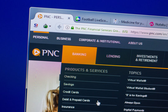 Ryazan, Russia - May 20, 2018: Homepage of PNC website on the display of PC, url - PNC.com.