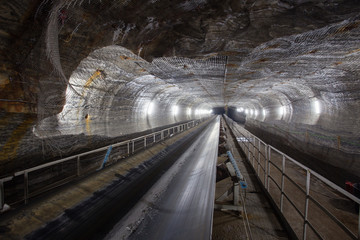 Underground salt potash mine transporter