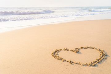 Heart shape on a beach.Valentine's Day.