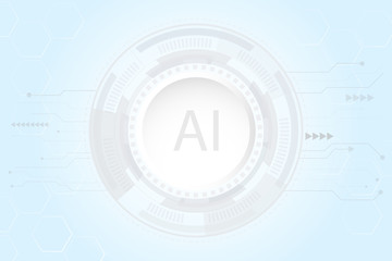 Obraz premium blue and gray technology with AI, high tech abstract background
