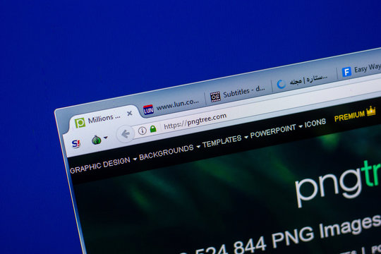 Ryazan, Russia - May 20, 2018: Homepage of PNGtree website on the display of PC, url - PNGtree.com.