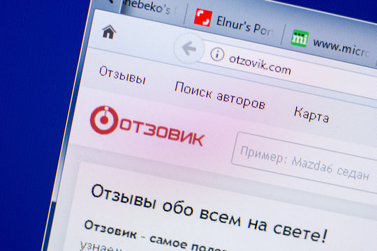 Ryazan, Russia - May 20, 2018: Homepage of Otzovik website on the display of PC, url - Otzovik.com.