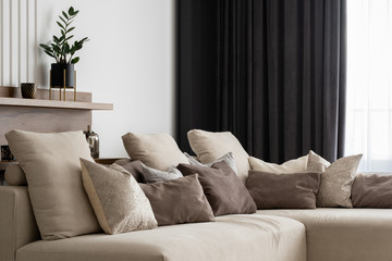 Elegant beige corner sofa