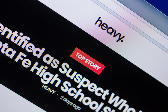 Ryazan, Russia - May 20, 2018: Homepage of Heavy website on the display of PC, url - Heavy.com.