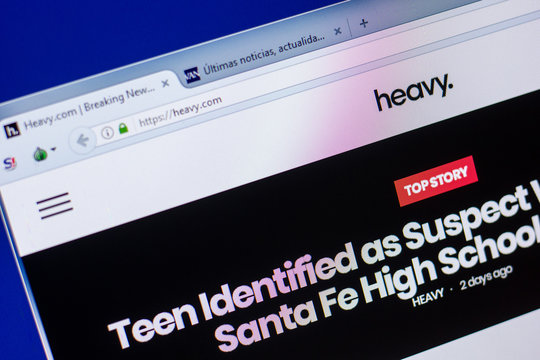 Ryazan, Russia - May 20, 2018: Homepage of Heavy website on the display of PC, url - Heavy.com.