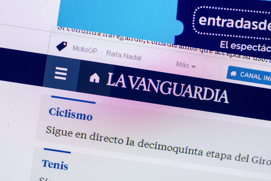 Ryazan, Russia - May 20, 2018: Homepage of LavanGuardia website on the display of PC, url - LavanGuardia.com.