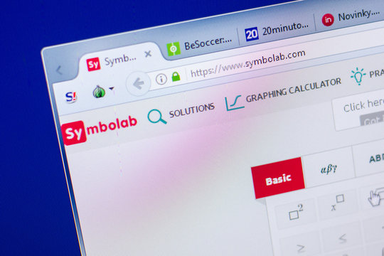 Ryazan, Russia - May 20, 2018: Homepage of Symbolab website on the display of PC, url - Symbolab.com.