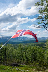 flag  in the mountains