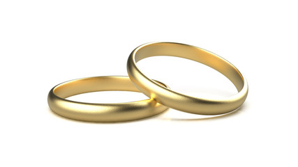 3d rendering of gold ring with white background