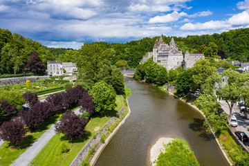 aerial view of the village of durbuy belgium