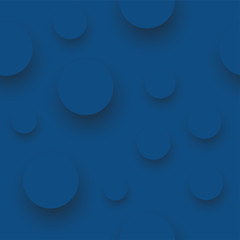 Classic blue 3d seamless pattern vector. Modern monochromatic trendy.