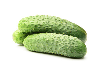 fresh cucumbers isolated on white