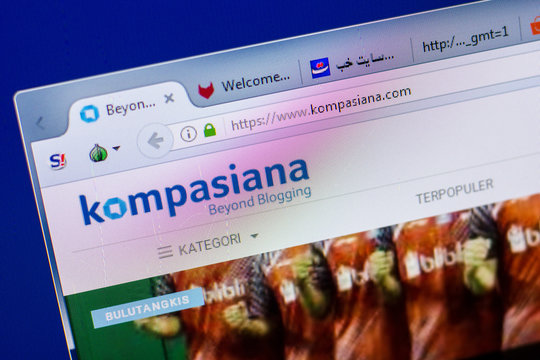 Ryazan, Russia - May 20, 2018: Homepage of Kompasiana website on the display of PC, url - Kompasiana.com.