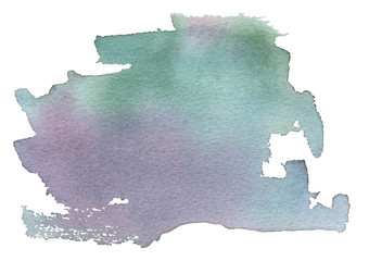 Hand drawn watercolor texture isolated on a white background.