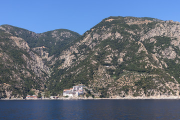 Landscape of Mount Athos, Chalkidiki, Greece