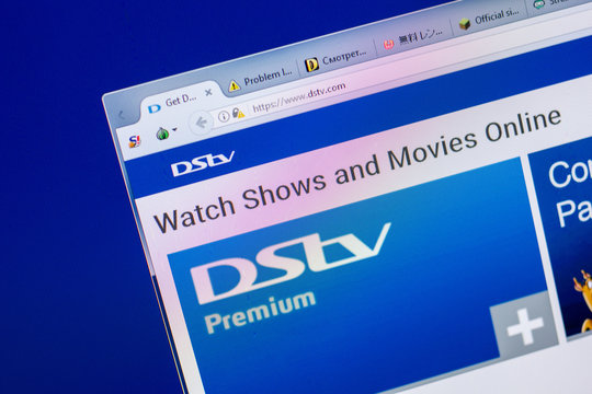 Ryazan, Russia - May 20, 2018: Homepage of Dstv website on the display of PC, url - Dstv.com.
