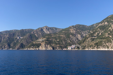 Fototapeta premium Landscape of Mount Athos, Chalkidiki, Greece