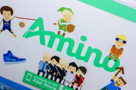 Ryazan, Russia - May 20, 2018: Homepage of AminoApps website on the display of PC, url - AminoApps.com.