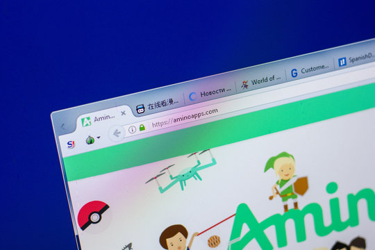 Ryazan, Russia - May 20, 2018: Homepage of AminoApps website on the display of PC, url - AminoApps.com.