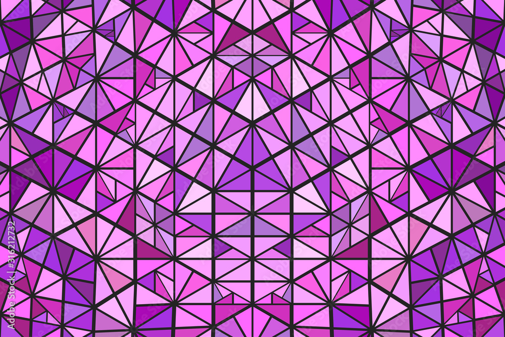 Poster dynamic colorful polygonal radial triangle mosaic background - psychedelic circular hypnotic vector 