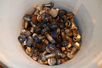 bolts, nuts and washers close-up