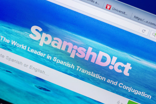 Ryazan, Russia - May 20, 2018: Homepage of SpanishDict website on the display of PC, url - SpanishDict.com.