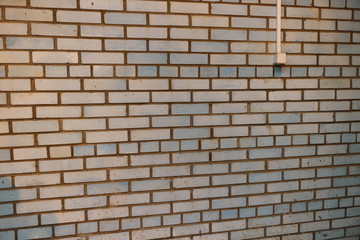 brick wall of white and blue brick close-up