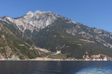 Landscape of Mount Athos, Chalkidiki, Greece