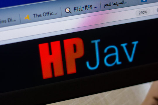 Ryazan, Russia - May 20, 2018: Homepage of Hpjav website on the display of PC, url - Hpjav.com.