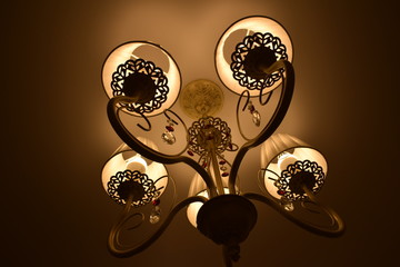 chandelier with plafonds on a black background