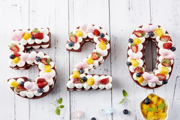 Fruitcake dessert combo that looks bright and delicious.