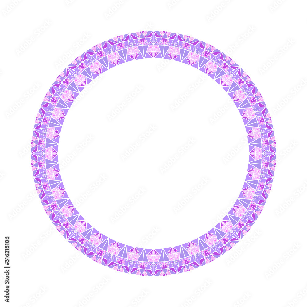 Poster abstract geometrical triangle mosaic circle border - circular round vector design element