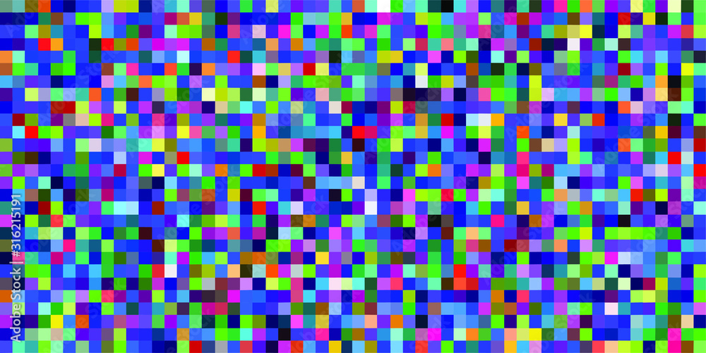 Aufkleber Abstract geometric background with glitch art VHS effect of pixel sorting. Mosaic of random colorful pixels like in 8bit video game.
