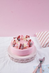 Fruitcake dessert combo that looks bright and delicious.