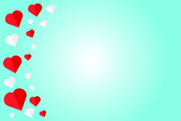Valentine's day abstract background with cut paper hearts. Vector illustration