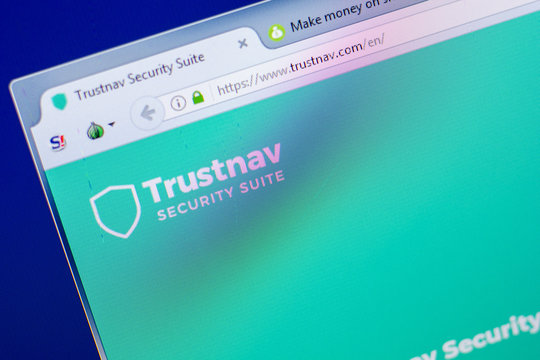 Ryazan, Russia - May 20, 2018: Homepage of Trustnav website on the display of PC, url - Trustnav.com.