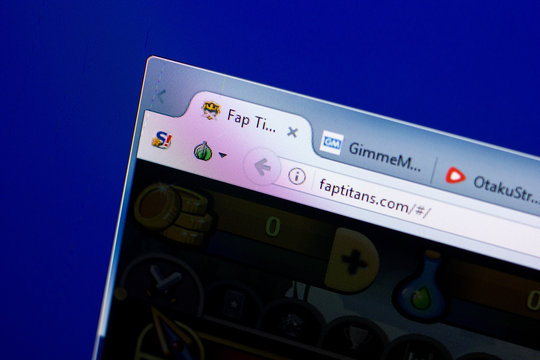 Ryazan, Russia - May 27, 2018: Homepage of FapTitans website on the display of PC, url - FapTitans.com.