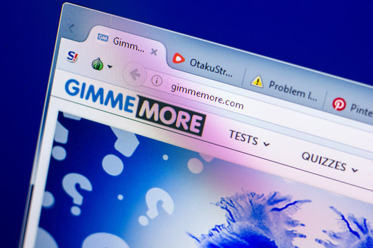 Ryazan, Russia - May 27, 2018: Homepage of GimmeMore website on the display of PC, url - GimmeMore.com.