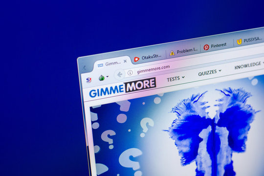 Ryazan, Russia - May 27, 2018: Homepage of GimmeMore website on the display of PC, url - GimmeMore.com.