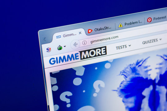 Ryazan, Russia - May 27, 2018: Homepage of GimmeMore website on the display of PC, url - GimmeMore.com.