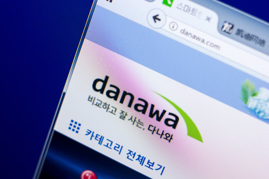 Ryazan, Russia - May 27, 2018: Homepage of Danawa website on the display of PC, url - Danawa.com.