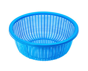 Plastic basket empty on a white background
