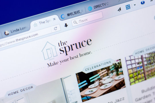 Ryazan, Russia - May 27, 2018: Homepage of TheSpruce website on the display of PC, url - TheSpruce.com.