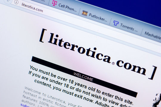 Ryazan, Russia - May 27, 2018: Homepage of Literotica website on the display of PC, url - Literotica.com.